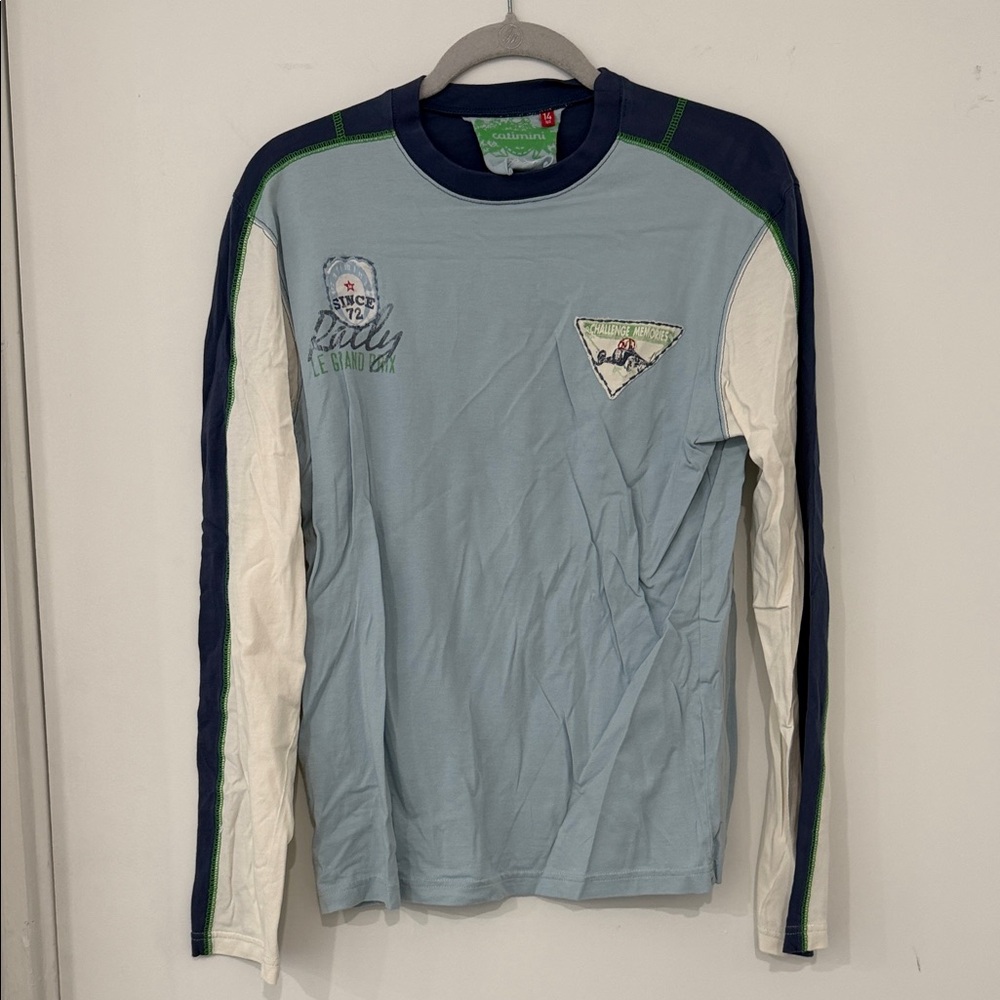 Catimini Light Blue Long Sleeve Graphic Tee LIKE NEW